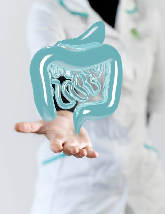 Image schema intestin et colon avec docteur